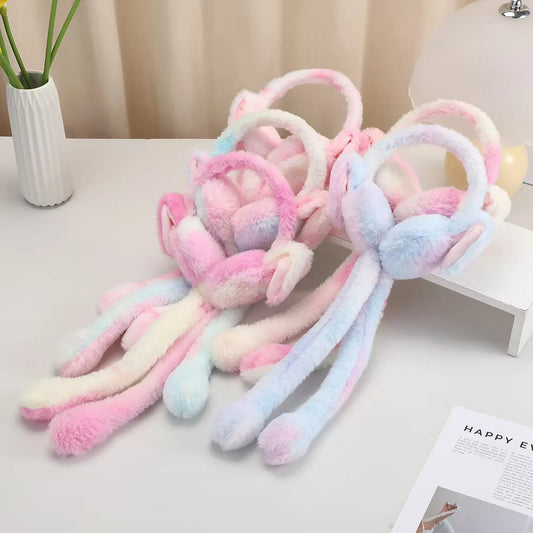 Bunny Earmuffs with Moving Ears – Cute Warm Winter Plush Ear Warmers for Kids, Girls & Teens