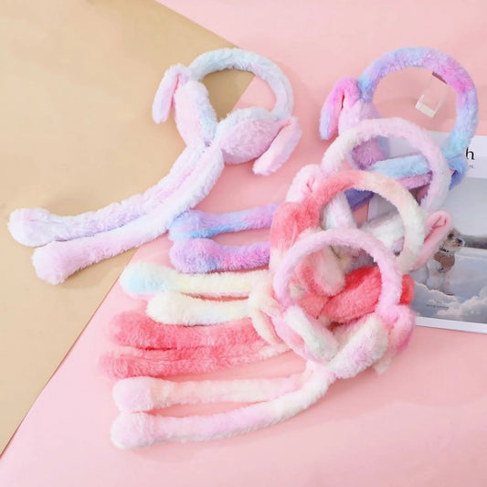 Bunny Earmuffs with Moving Ears – Cute Warm Winter Plush Ear Warmers for Kids, Girls & Teens