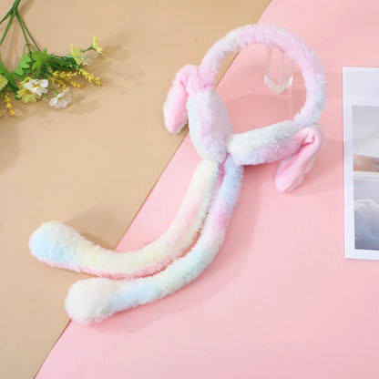 Bunny Earmuffs with Moving Ears – Cute Warm Winter Plush Ear Warmers for Kids, Girls & Teens