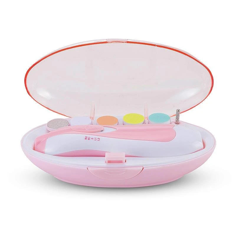 Baby Nail Trimmer Filer For New Born Electric With 6 Grinding Heads Safe For Kids Manicure Kit Nail Clippers Painless Safe Effective (Multicolor)