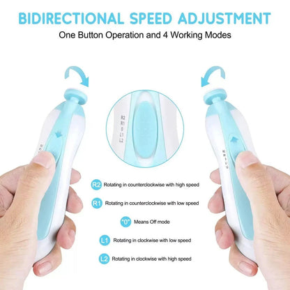 Baby Nail Trimmer Filer For New Born Electric With 6 Grinding Heads Safe For Kids Manicure Kit Nail Clippers Painless Safe Effective (Multicolor)