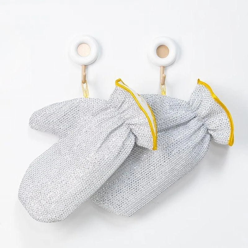 2-Piece Wire Dishwashing Gloves for Kitchen Cleaning – Non-Scratch, Waterproof & Machine Washable