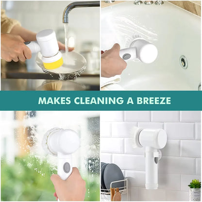 5-in-1 Electric Cleaning Brush – Cordless Power Scrubber for Bathroom & Kitchen
