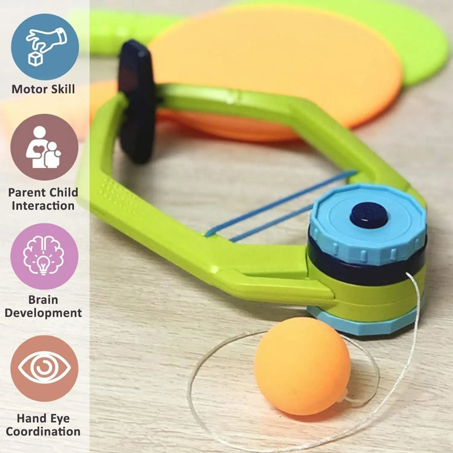 Hanging Table Tennis Trainer Ping Pong Ball Self Training and Workout Indoor Gaming Set for Adults and 5 6 7 8 Years Kids - Multicolor
