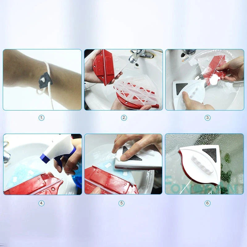 Magnetic Window Cleaner – Double-Sided Glass Cleaning Tool with Strong Magnets | Window Wiper & Squeegee for Home Use