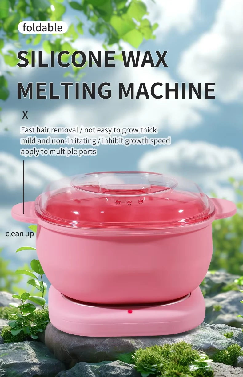 Silicone Wax Heater | Portable and Easy-to-Use Electric Waxing Heater Machine with Lid for Gentle Hair Removal | Wax Heater for Waxing for Women | Non-Stick Wax Warmer