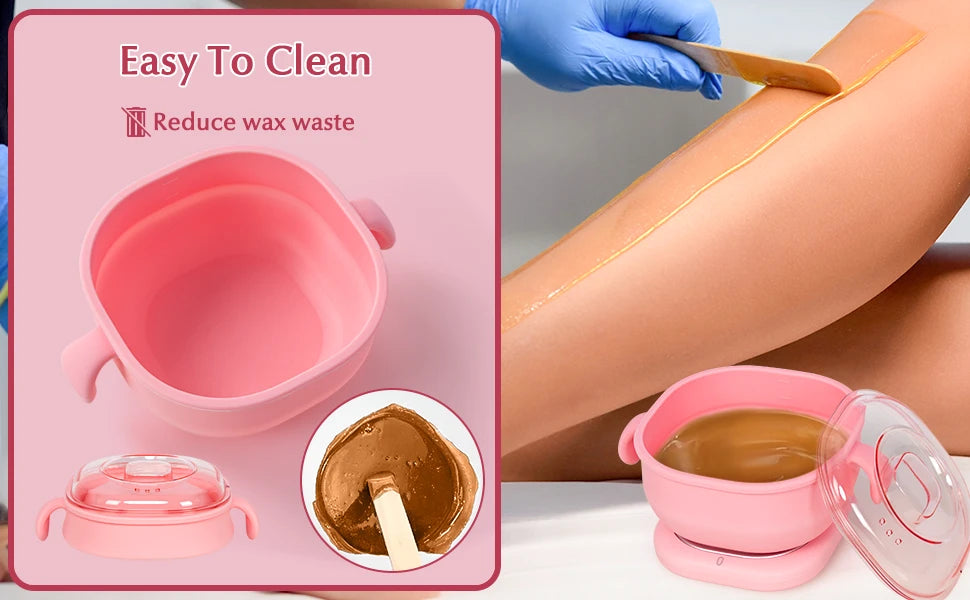 Silicone Wax Heater | Portable and Easy-to-Use Electric Waxing Heater Machine with Lid for Gentle Hair Removal | Wax Heater for Waxing for Women | Non-Stick Wax Warmer