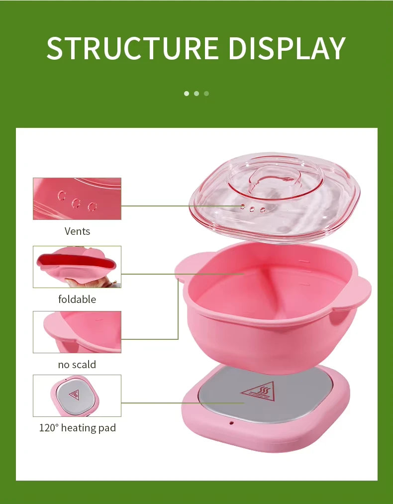 Silicone Wax Heater | Portable and Easy-to-Use Electric Waxing Heater Machine with Lid for Gentle Hair Removal | Wax Heater for Waxing for Women | Non-Stick Wax Warmer